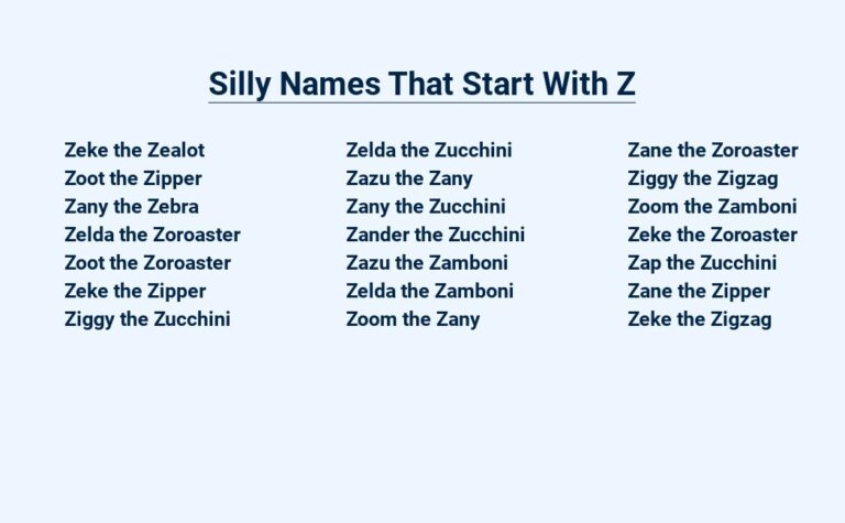 Read more about the article Silly Names That Start With Z – Zany and Zestful