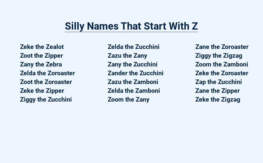 silly names that start with z