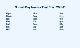 Somali Boy Names That Start With E – Charms Of Somali Culture