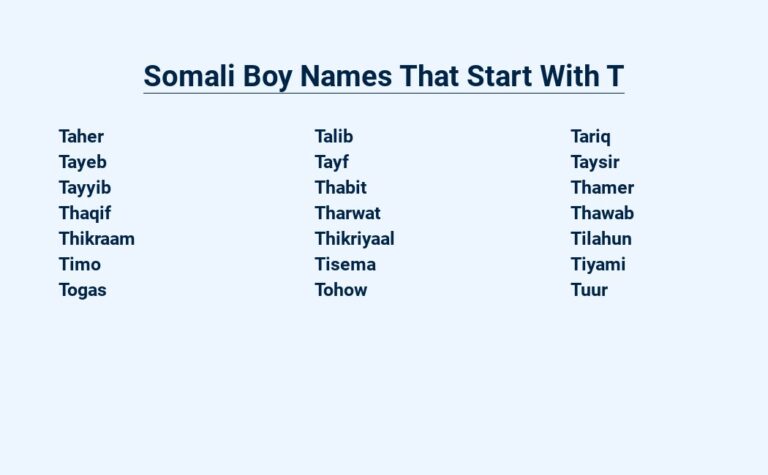 Read more about the article Somali Boy Names That Start With T – Unique Choices