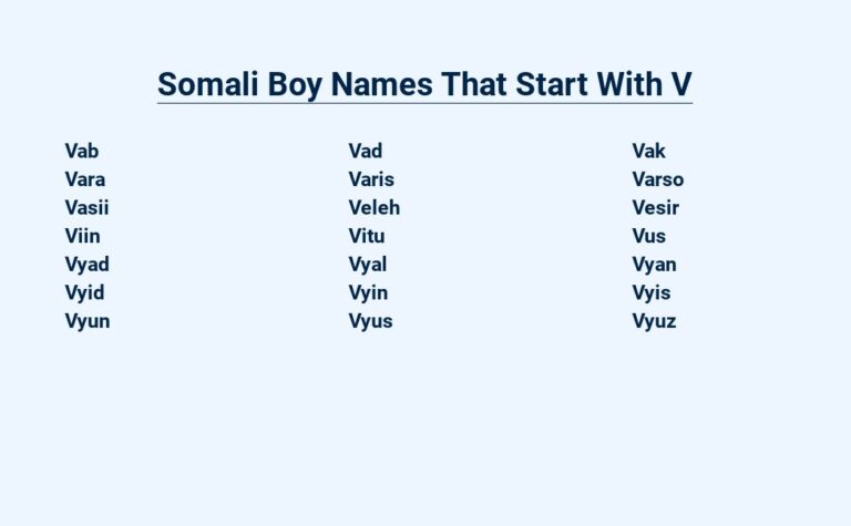 Read more about the article Somali Boy Names That Start With V – Unique and Meaningful