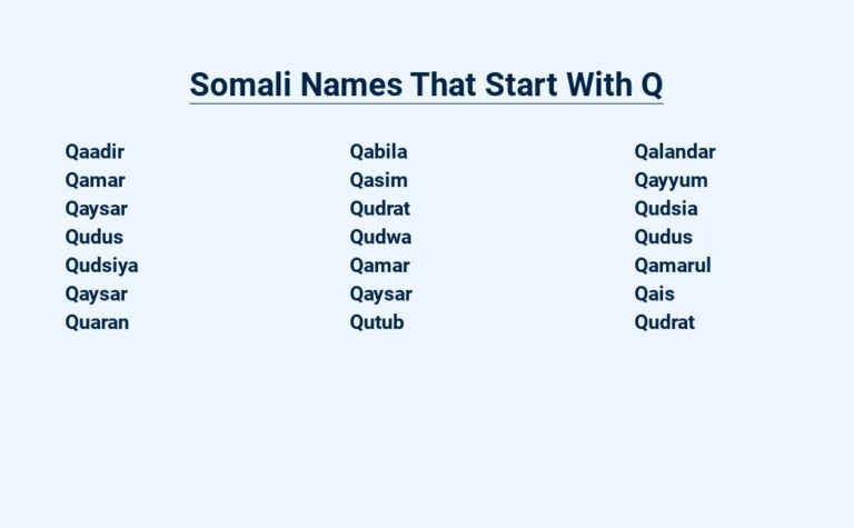 Read more about the article Somali Names That Start With Q – A Journey Through Somali Culture