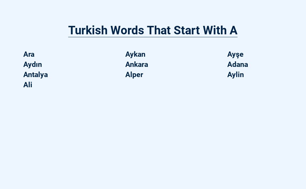 turkish words that start with a