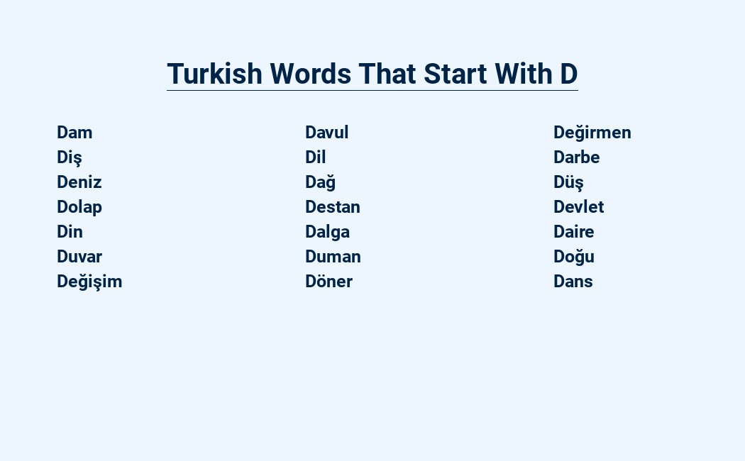 turkish words that start with d