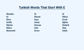 Turkish Words That Start With E – Explore the Richness of the Language