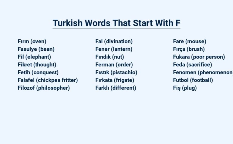 Read more about the article Turkish Words That Start With F – A Comprehensive List