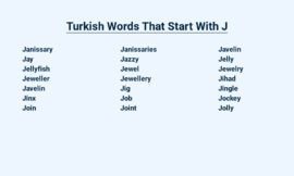 Turkish Words That Start With J – An In-depth Exploration