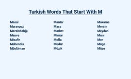 Turkish Words That Start With M – Straightforward Lexicon