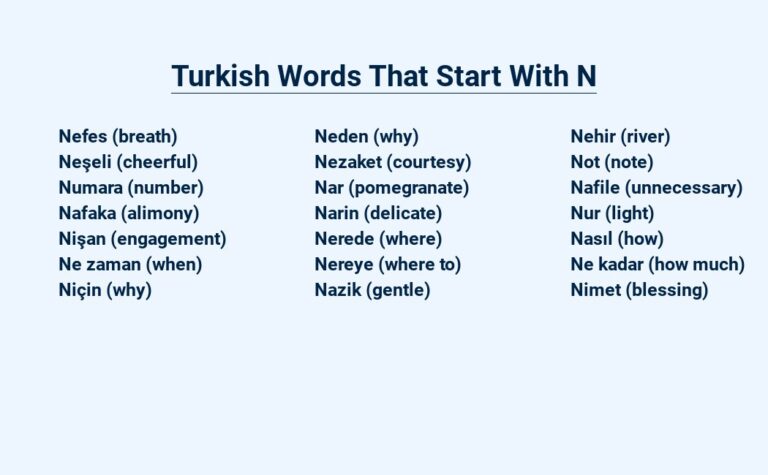 Read more about the article Turkish Words That Start With N – A Comprehensive List