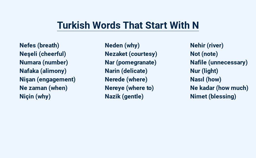 turkish words that start with n