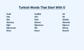 Turkish Words That Start With O – The Ultimate Guide