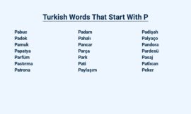 Turkish Words That Start With P – An Extensive Guide