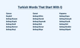 Turkish Words That Start With Q – An Extensive Compilation