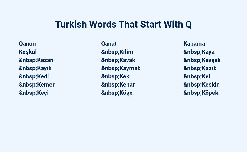 turkish words that start with q