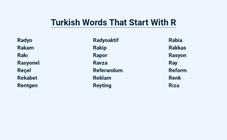 Read more about the article Turkish Words That Start With R – Revealed