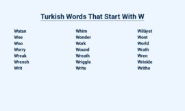 Turkish Words That Start With W – An Extensive List