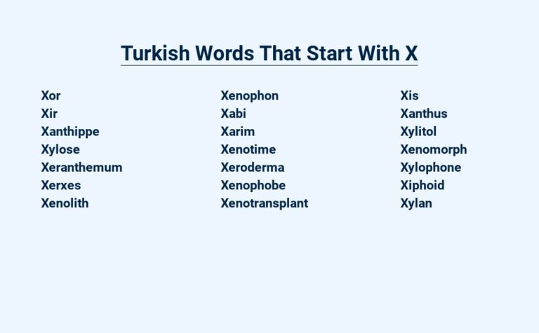 Read more about the article Turkish Words That Start With X – Unraveling the Lexicon