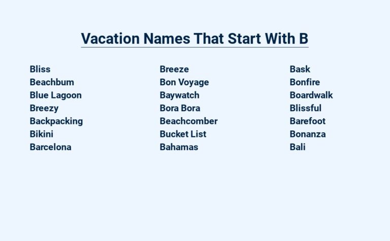 Read more about the article Vacation Names That Start With B – Beach Vibes