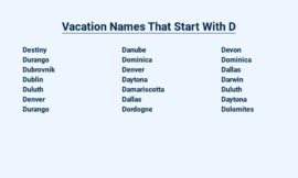 Vacation Names That Start With D – Destinations That Delight