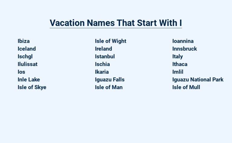 Read more about the article Vacation Names That Start With I – Ideal Island Escapes