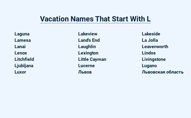 Read more about the article Vacation Names That Start With L – Luscious Locales for an Unforgettable Escape