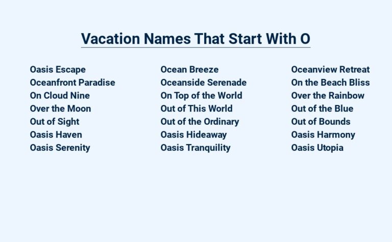 Read more about the article Vacation Names That Start With O – Oceanic Odyssey