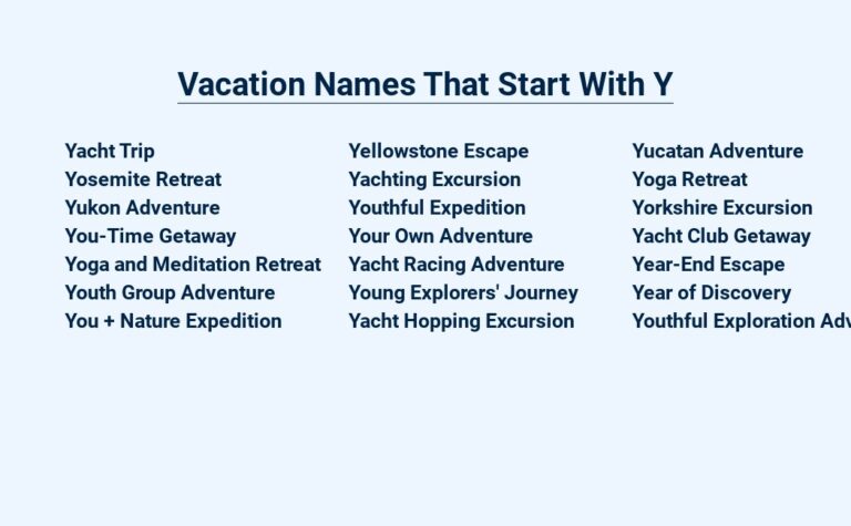 Read more about the article Vacation Names That Start With Y – Your Ideal Destination Awaits