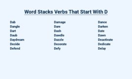 Word Stacks: Daily Dose of D-licious Verb