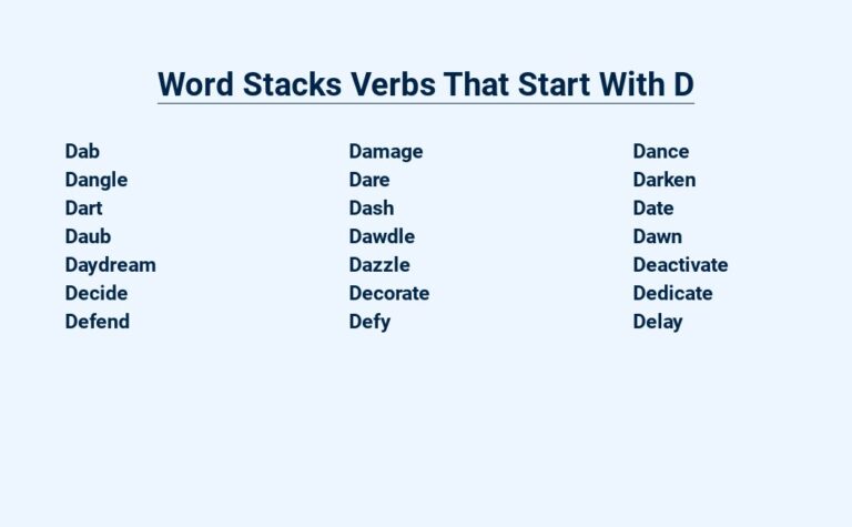 Read more about the article Word Stacks: Daily Dose of D-licious Verb