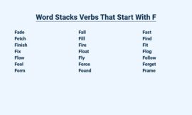 Word Stacks Verbs That Start With F – Top Picks