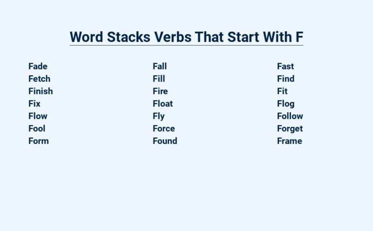 Read more about the article Word Stacks Verbs That Start With F – Top Picks