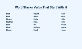 Word Stacks Verbs That Start With H – For Helpful Habits