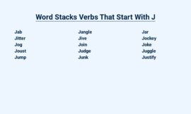 Word Stacks Verbs That Start With J – Jump, Jitter, Jostle