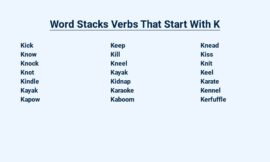 Word Stacks Verbs That Start With K – Kick Off Your Vocabulary