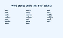 Word Stacks Verbs That Start With M – Masterful Meanings