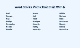 Word Stacks Verbs That Start With N – Know the Needed