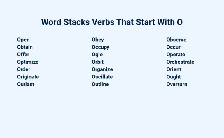 Read more about the article Word Stacks: Verbs That Start With O – Overcoming Obstacles