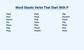 Word Stacks Verbs That Start With P – A Pocketful