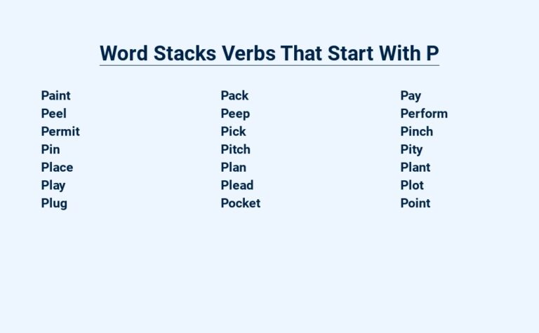 Read more about the article Word Stacks Verbs That Start With P – A Pocketful