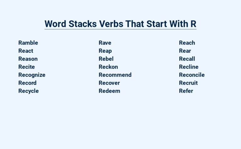 Read more about the article Word Stacks Verbs That Start With R – Remember, Recall, Rush