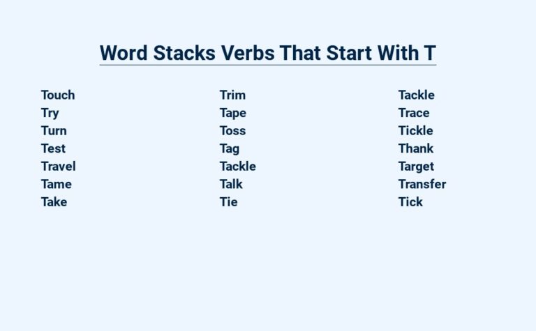 Read more about the article Word Stacks – Tame Your Tongue With T Verbs