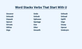 Word Stacks Verbs That Start With U – Understand, Unleash, and Uphold