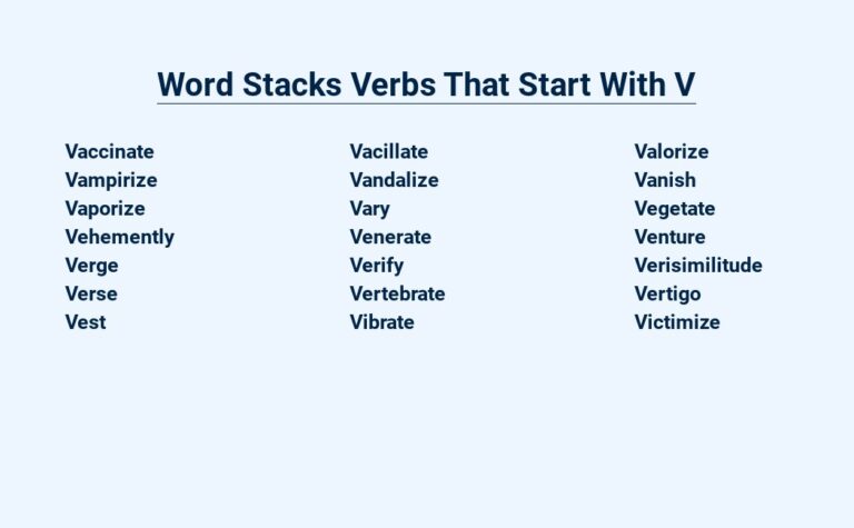 Read more about the article Word Stacks Verbs That Start With V – Vital Vocabulary