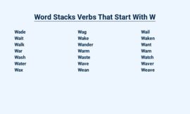 Word Stacks Verbs That Start With W – Wondrous Words Within