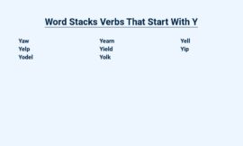 Word Stacks – Verbs That Start With Y – Dive Deep