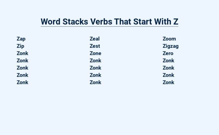 Read more about the article Word Stacks Verbs That Start With Z – Zap Through Them All