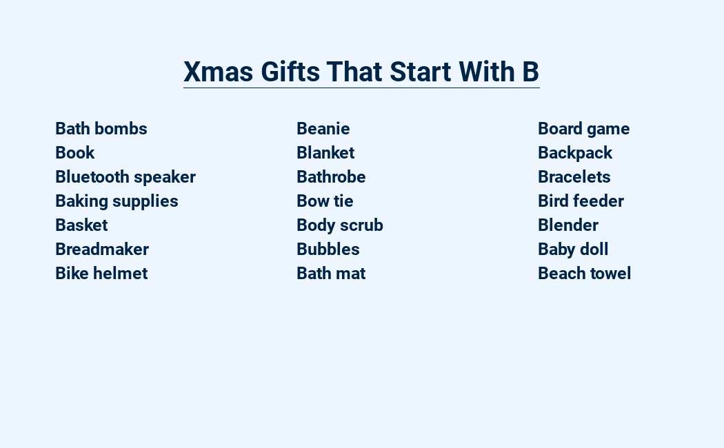 xmas gifts that start with b