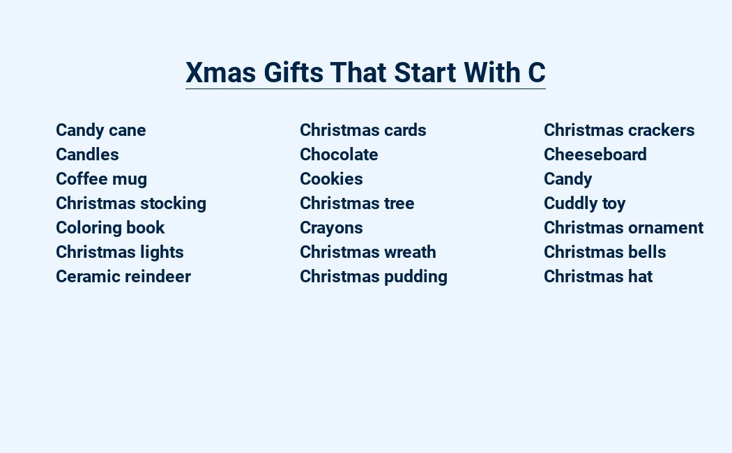 xmas gifts that start with c