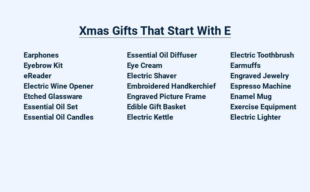 xmas gifts that start with e