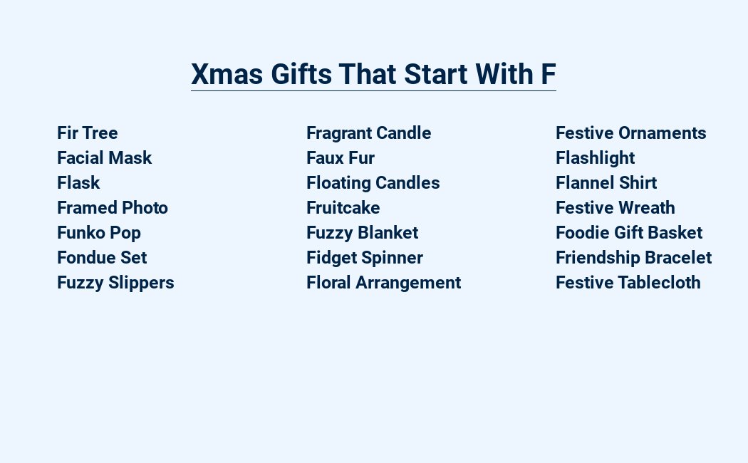 xmas gifts that start with f